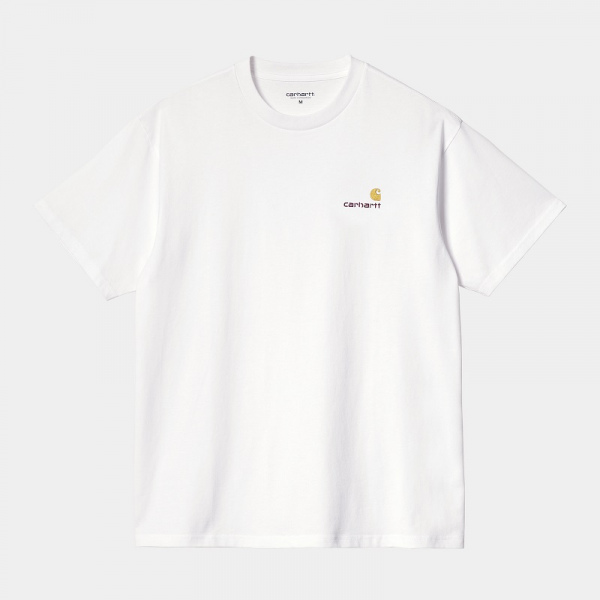 Camiseta Carhartt Wip S/S American Script Blanca I029956