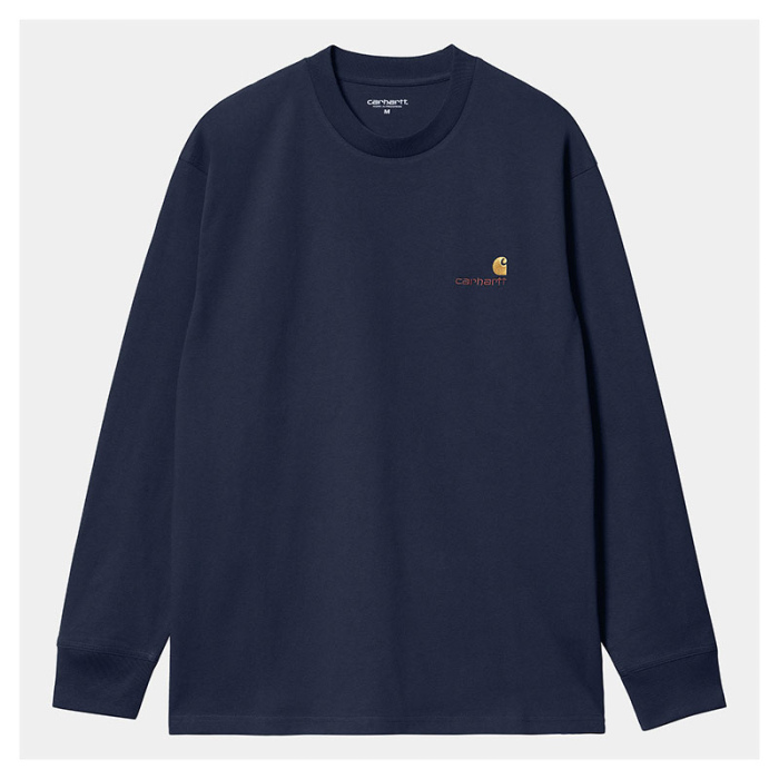 Carhartt Wip L/S American Script Air Force Blue I029955