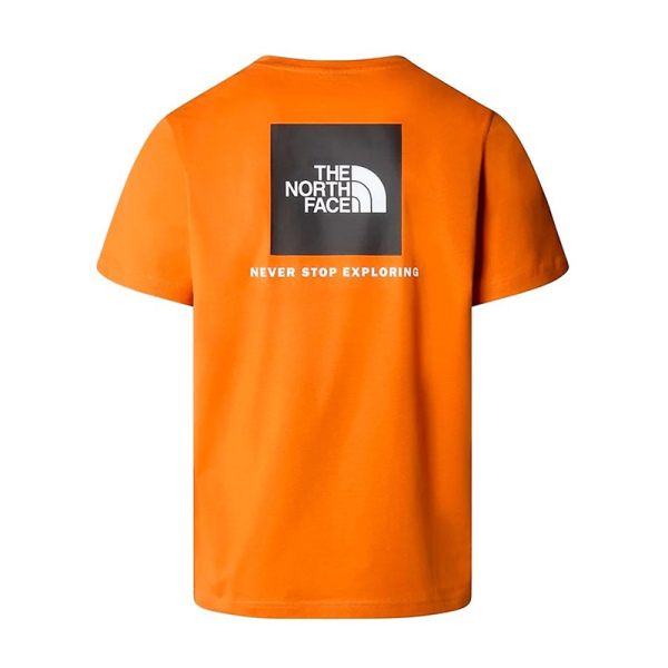 The North Face M S/S Box NSE Tee Crimson Orange NF0A87NP5OM