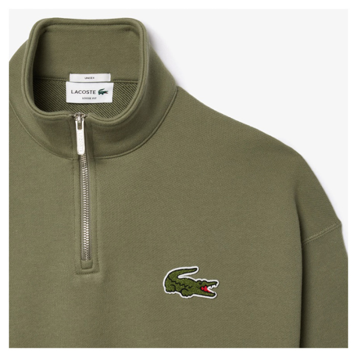Sudadera Lacoste de cuello alto y corte holgado Verde Kaki SH2748-00-BMY