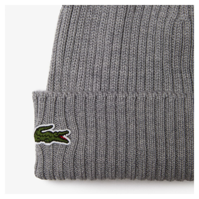 Gorro Lacoste de lana acanalada Gris Vigoré RB0001-00-YRD