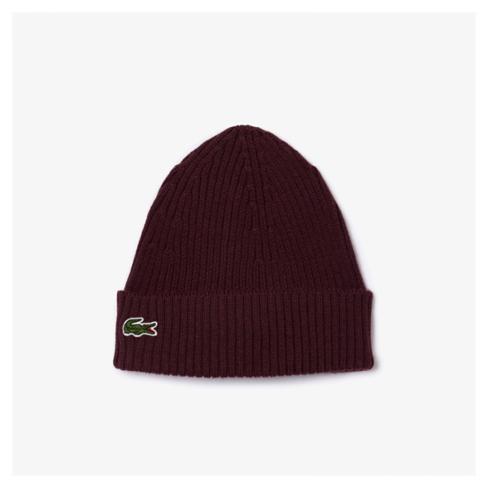 Gorro Lacoste de lana acanalada Burdeos RB0001-00-BZD