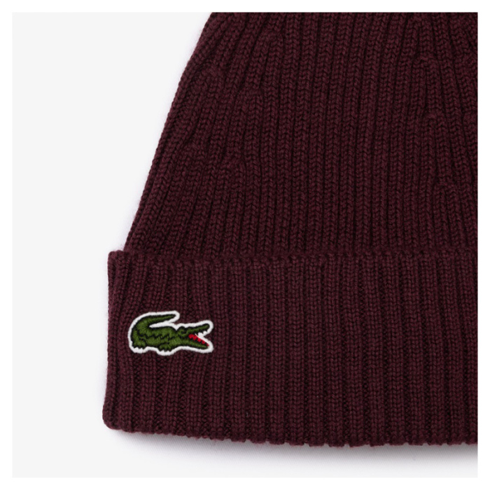 Gorro Lacoste de lana acanalada Burdeos RB0001-00-BZD