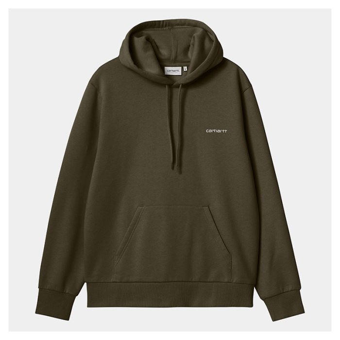 Sudadera con capucha Carhartt Wip Script Embroidery Cypress/White I033658