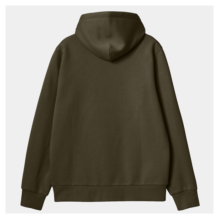 Sudadera con capucha Carhartt Wip Script Embroidery Cypress/White I033658
