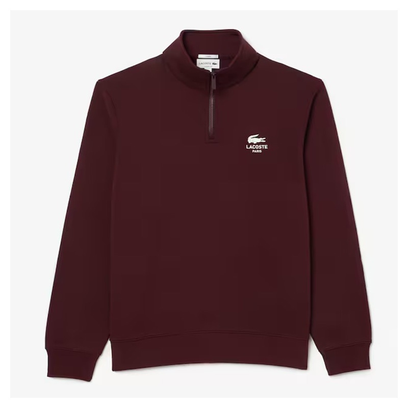 Sudadera Lacoste de cuello alto con cremallera Granate SH2735 00 BZD