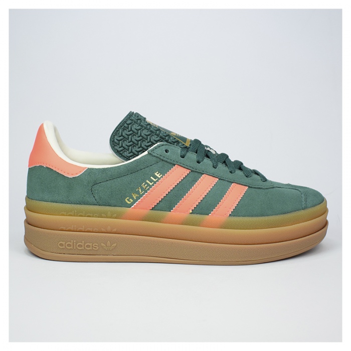 Zapatillas Adidas Gazelle Bold J Green/Signal Coral/White JQ7408