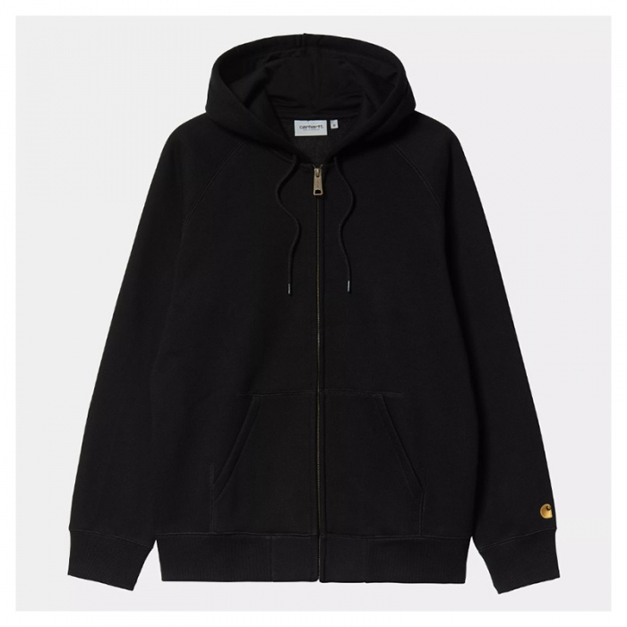 Sudadera con cremallera Carhartt Wip Hooded Chase Jacket Black/Gold I033664