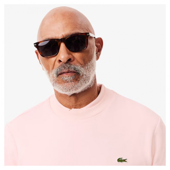 Sudadera Lacoste cuello redondo de felpa Rosa Claro SH9608-00-T03