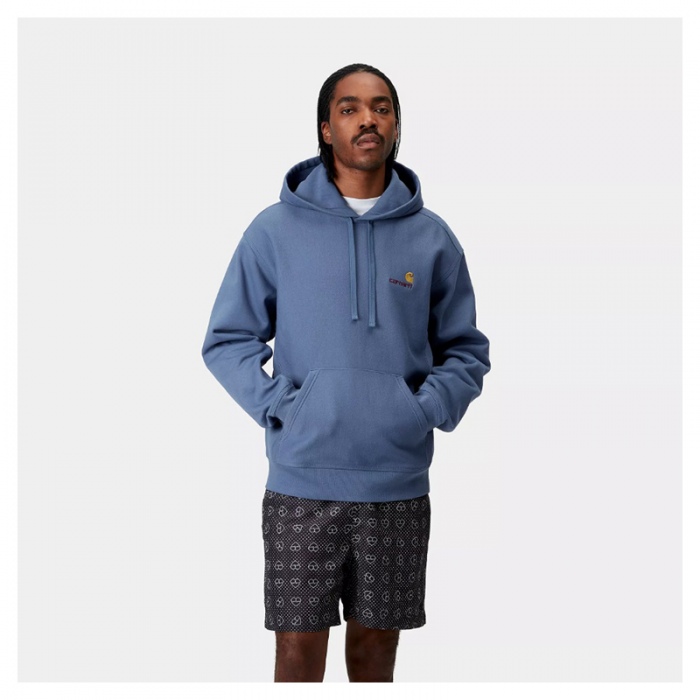 Sudadera con capucha Carhartt Wip American Script Blue Iris I028279