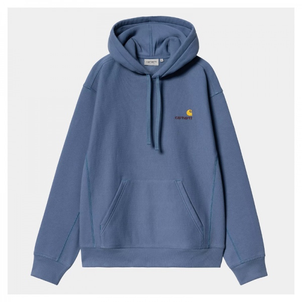 Sudadera con capucha Carhartt Wip American Script Blue Iris I028279