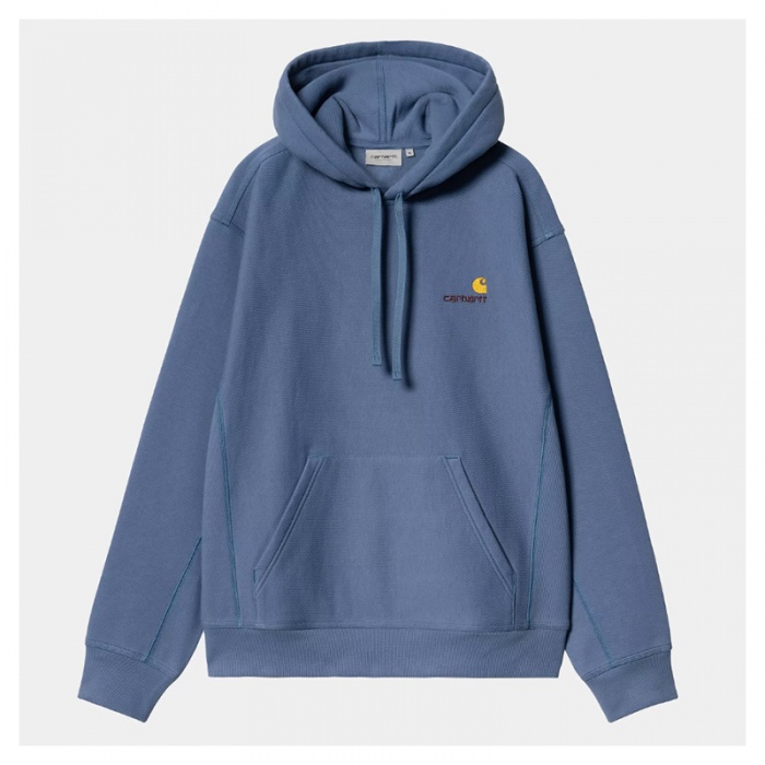 Sudadera con capucha Carhartt Wip American Script Blue Iris I028279