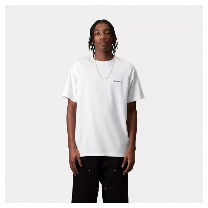 Carhartt Wip S/S Script Embroidery T-Shirt White/Black I030435