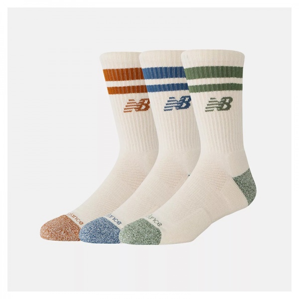 Pack 3 Calcetines New Balance Striped Crew Cream LAS35210-AS3