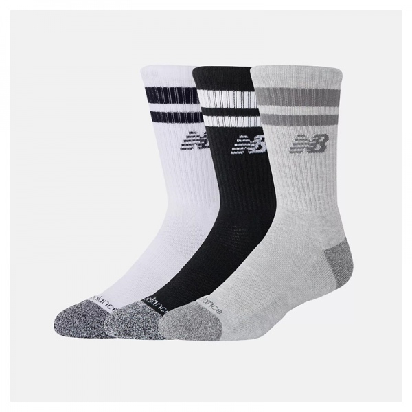 Pack 3 Calcetines New Balance Striped Crew Black LAS35210-AS