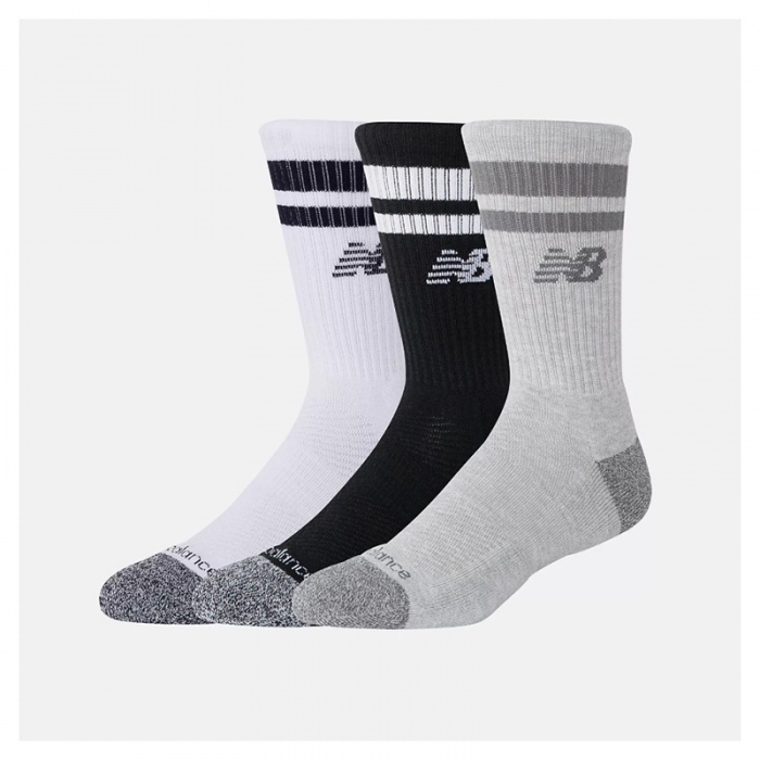 Pack 3 Calcetines New Balance Striped Crew Black LAS35210-AS