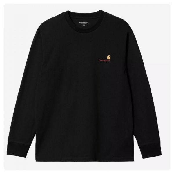 Carhartt Wip L/S American Script T-Shirt Black I029955