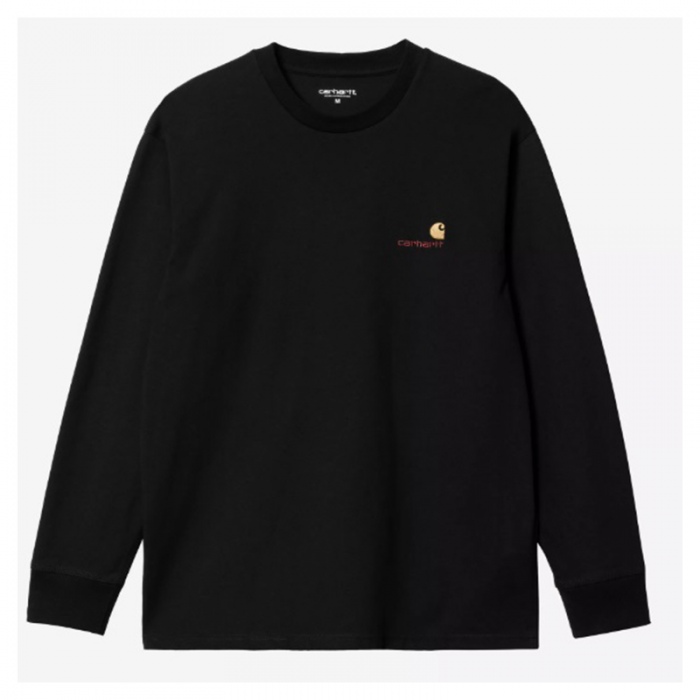 Carhartt Wip L/S American Script T-Shirt Black I029955