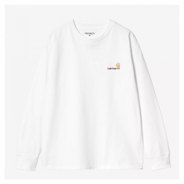 Carhartt Wip L/S American Script T-Shirt White I029955