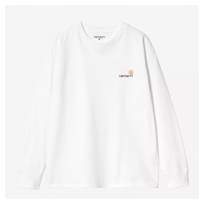 Carhartt Wip L/S American Script T-Shirt White I029955