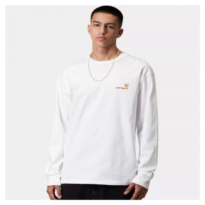 Camiseta manga larga Carhartt Wip L/S American Script T-Shirt White I029955