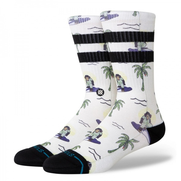 Calcetines Stance Surfin Monkey Crew White A556C24SUR-WHT