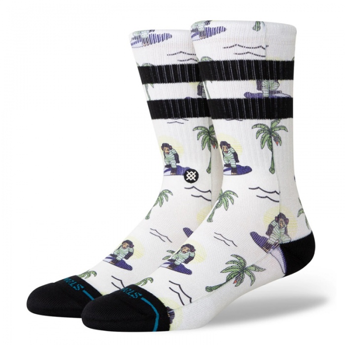 Calcetines Stance Surfin Monkey Crew White A556C24SUR-WHT