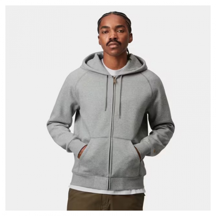 Sudadera con cremallera Carhartt Wip Hooded Chase Jacket Grey Heather/Gold I033664