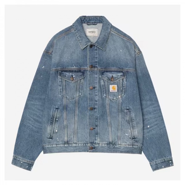 Chaqueta Carhartt Wip Helston Jacket Blue destroy wash,splatter I033352