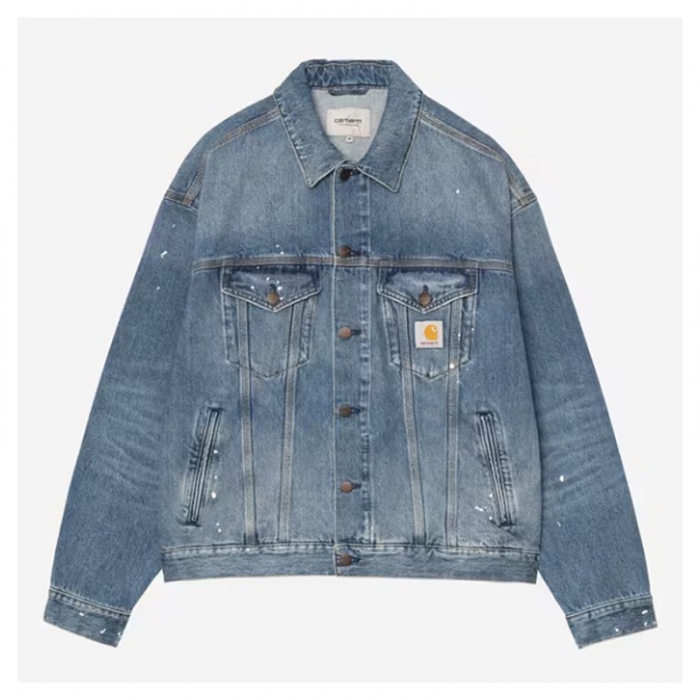 Chaqueta Carhartt Wip Helston Jacket Blue destroy wash,splatter I033352