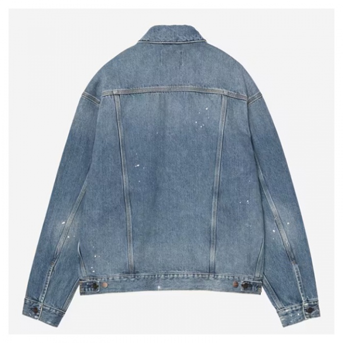 Carhartt Wip Helston Jacket Blue destroy wash,splatter I033352