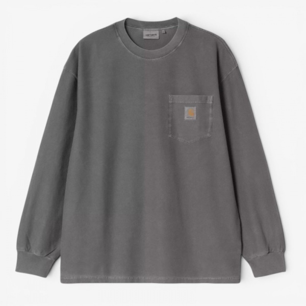 Carhartt Wip L/S Loose Pocket T-Shirt Black garment dyed I036862