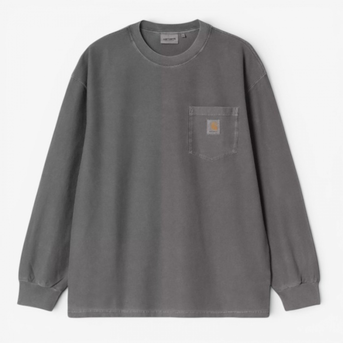 Carhartt Wip L/S Loose Pocket T-Shirt Black garment dyed I036862