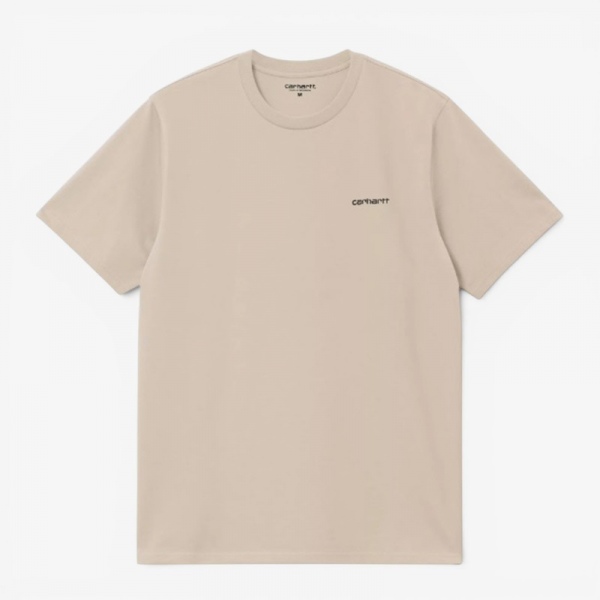 Camiseta Carhartt Wip S/S Script Embroidery T-Shirt Fleur de Sel/Black I030435
