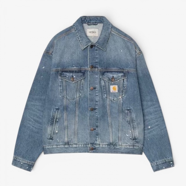 Chaqueta Carhartt Wip Helston Jacket Blue destroy wash,splatter I033352