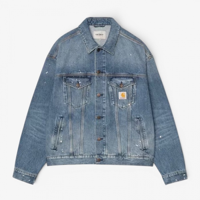 Carhartt Wip Helston Jacket Blue destroy wash,splatter I033352