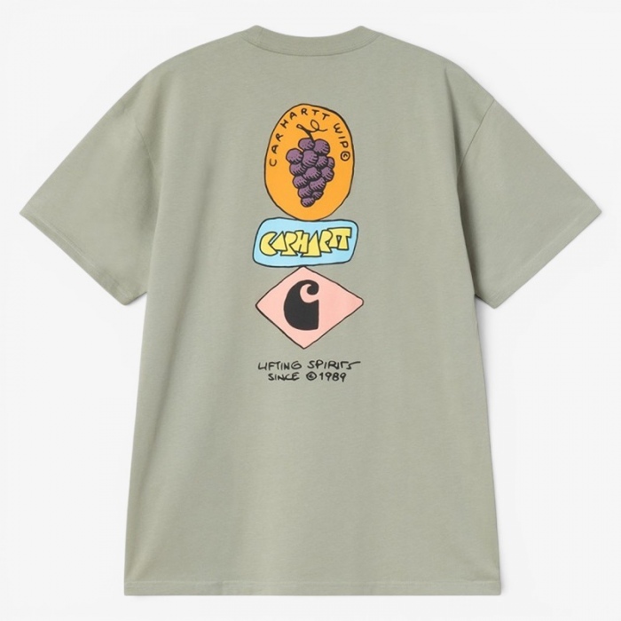 Carhartt Wip S/S Stacked Grapes T-Shirt Shady Green I036902