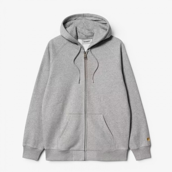 Sudadera con cremallera Carhartt Wip Hooded Chase Jacket Grey Heather/Gold I033664