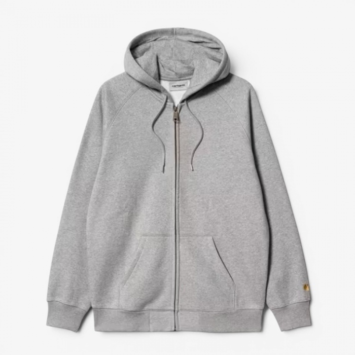 Sudadera con cremallera Carhartt Wip Hooded Chase Jacket Grey Heather/Gold I033664