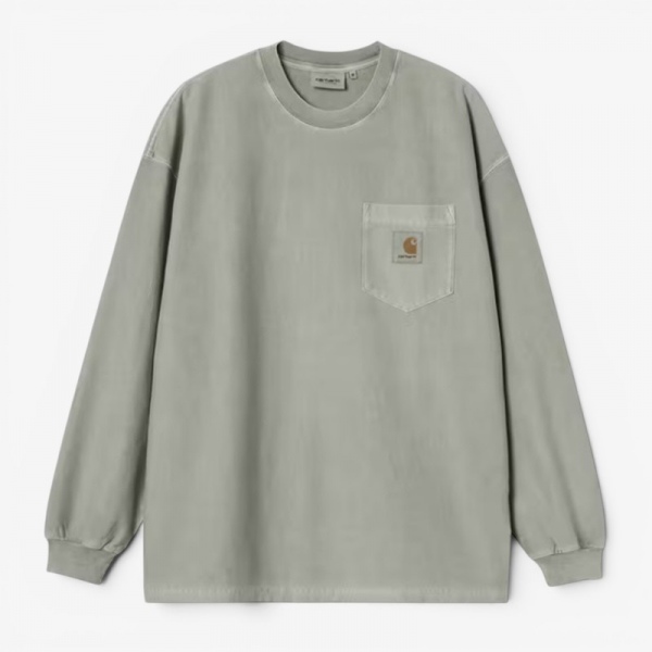Carhartt Wip L/S Loose Pocket T-Shirt Shady Green garment dyed I036862