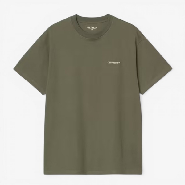 Carhartt Wip S/S Script Embroidery T-Shirt Leaf/White I030435