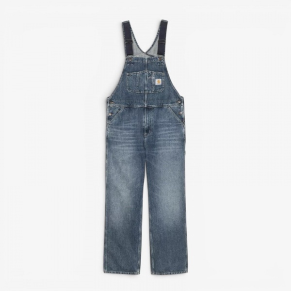 Carhartt Wip Bib Overall Blue dark used wash I036594