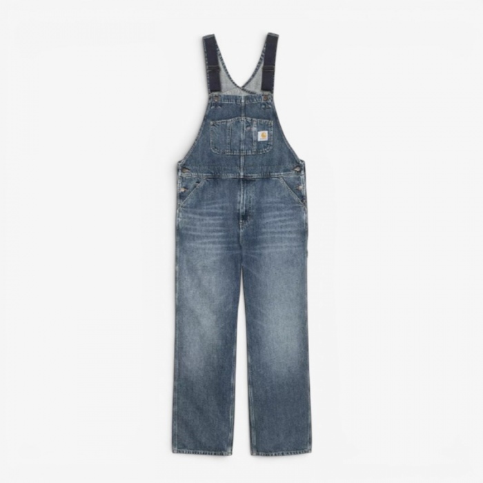 Carhartt Wip Bib Overall Blue dark used wash I036594