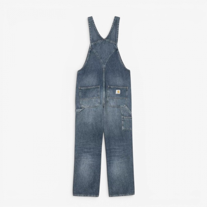 Carhartt Wip Bib Overall Blue dark used wash I036594
