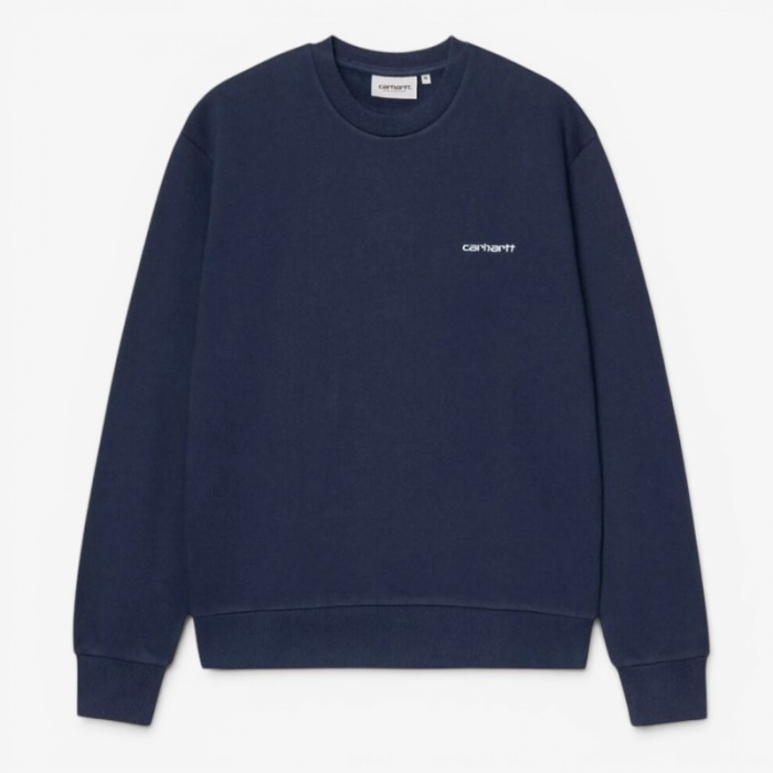 Carhartt Wip Script Embroidery Sweat Deep Night/White I034496