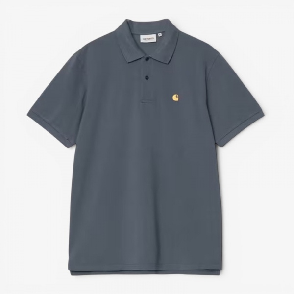 Carhartt Wip S/S Chase Pique Polo Cozy Blue/Gold I023807