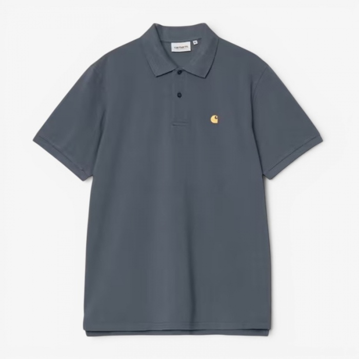 Carhartt Wip S/S Chase Pique Polo Cozy Blue/Gold I023807