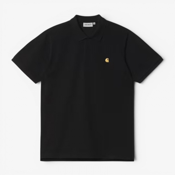 Carhartt Wip S/S Chase Pique Polo Black/Gold I023807