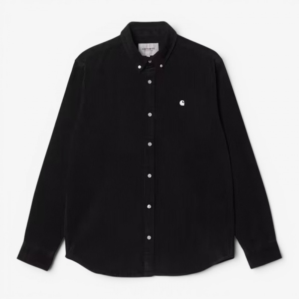 Camisa Carhartt Wip L/S Madison Fine Cord Shirt Black/Wax I030580