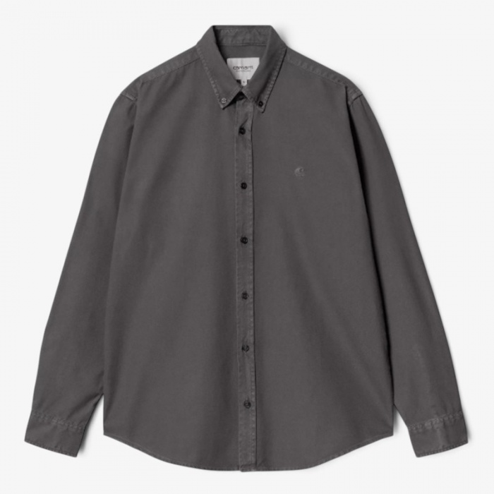 Camisa Carhartt Wip L/S Bolton Shirt Graphite garment dyed I030238